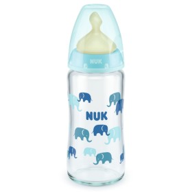 NUK First Choice+ Μπιμπερό Γαλάζιο Με Ελεφαντάκια Θηλή Latex 0-6m Temperature Control 240ml [10.745.125]