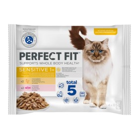 Perfect Fit Sterilised Sensitive Υγρή Τροφή για Γάτες σε Φακελάκι με Κοτόπουλο & Σολομό 4x85g