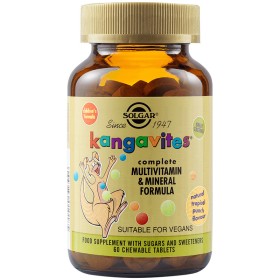 SOLGAR Kangavites Complete Multivitamin & Mineral Formula Tropical Παιδική Πολυβιταμίνη με Γεύση Τροπικά Φρούτα 60 Δισκία