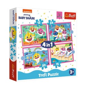 TREFL Baby Shark 4 in 1 4 Διαφορετικά Παιδικά Puzzle για 3+ Ετών 71 Κομμάτια
