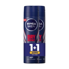 NIVEA Men Deo Dry Impact Ανδρικό Αποσμητικό σε Σπρέυ 2x150ml