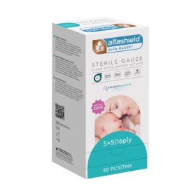 Alfashield Alfa-Gauze New Born Αποστειρωμένη Γάζα με Ατμό 16ply 5x5 50 Τεμάχια