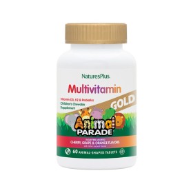 NATURES PLUS Animal Parade Gold Assorted Children's Multivitamins with Cherry & Orange & Grape Flavor 60 Chewable Tablets