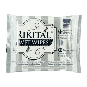 Intermed Rikital Wet Wipes Εντομοαπωθητικά & Αντικουνουπικά 10 Μαντηλάκια