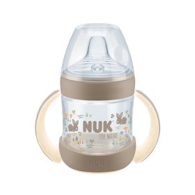 NUK for Nature Μπιμπερό Εκπαίδευσης με Δείκτη Ελέγχου Θερμοκρασίας Καφέ 6+m 150ml [10.743.072]