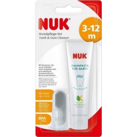 Nuk Tooth & Gum Cleanser Σετ Στοματικής Υγιεινής 3-12μηνών Γεύση Μήλο-Μπανάνα [10256396]