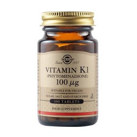 Solgar Vitamin K1 100μg για την Ομαλή Πήξη του Αίματος & την Υγεία των Οστών 100 Ταμπλέτες