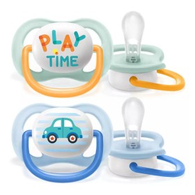 Philips Avent Ultra Air Happy Πιπίλα 0-6m Μέντα-Γαλάζιο 2 Τεμάχια (SCF080/09)