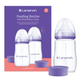 Lansinoh NaturalWave Πλαστικό Μπιμπερό με Θηλή Μεσαίας Ροής 2x240ml