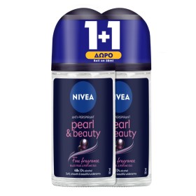 NIVEA Promo Deo Pearl & Beauty Black Pearl Roll-On Γυναικείο Αποσμητικό 2x50ml [1+1 Δώρο]