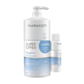 Pharmasept Promo Hygienic Shower Cream Κρεμώδες Αφρόλουτρο Καθημερινής Χρήσης 1L & Hygienic Ultra Hydra Lotion 80ml