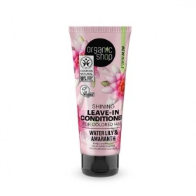 ORGANIC SHOP Shining Leave-In Conditioner Water Lily & Amaranth Μαλακτικό Λάμψης για Βαμμένα Μαλλιά 75ml