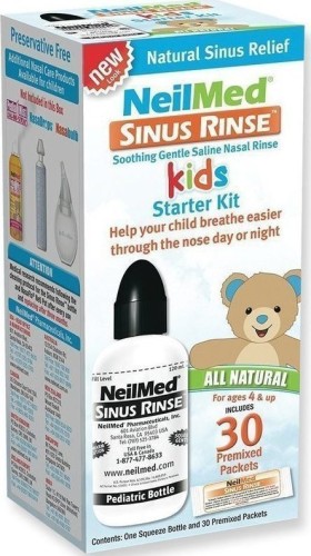 NEILMED Sinus Rinse Kids Starter Kit Pediatric Nasal Wash System 30 Sachets