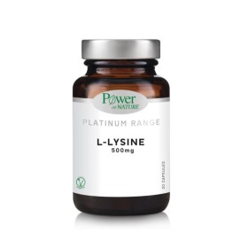 POWER OF NATURE Platinum Range L-Lysine 500mg για την Καλή Κατάσταση του Δέρματος 30 Φυτικές Κάψουλες