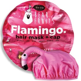 BEAR FRUITS Flamingo Μάσκα Μαλλιών για Μαλακά & Απαλά Μαλλιά 20ml & Σκουφάκι Φλαμίνγκο