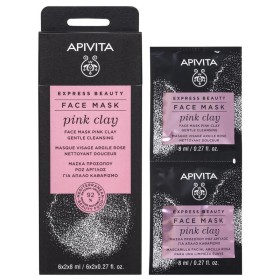 APIVITA Express Beauty Μάσκα Προσώπου με Ροζ Άργιλο για Απαλό Καθαρισμό 2x8ml