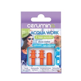 CERUMINA Acqua Work Ωτοασπίδες Σιλικόνης για Κολύμβηση σε Πορτοκαλί Χρώμα 2 Τεμάχια