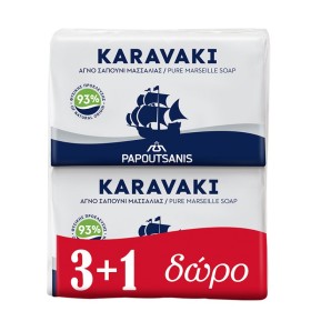 PAPOUTSANIS Promo Karavaki Pure Marseille Soap Classic 4x125g [3+1 Gift]