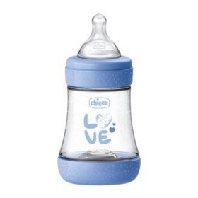 Chicco Perfect 5 Πλαστικό Μπιμπερό με Θηλή Σιλικόνης Σιέλ για 0m+ 150ml
