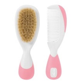 CHICCO NATURAL BRUSH-COMB PINK 06569-10