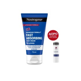 Neutrogena Promo Fast Absorbing Hand Cream Κρέμα Χεριών Άμεσης Απορρόφησης 75ml & Lipcare Ενυδατικό Lip Balm Χειλιών 4.8g