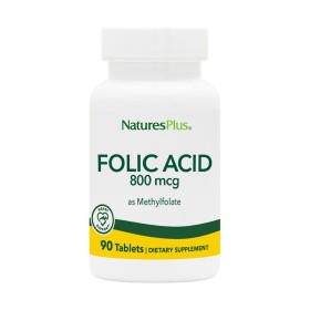 NATURES PLUS Folic Acid 800mcg Φόρμουλα με Φυλλικό Οξύ κατά της Αναιμίας & Ενίσχυση Ανοσοποιητικού & Υποστήριξη της Εγκυμοσύνης 90 Ταμπλέτες