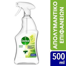 DETTOL Surface Cleanser Απολυμαντικό Spray Γενικού Καθαρισμού Υγιεινή και Ασφάλεια Lime & Mint 500ml