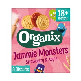 Organix Bio Μίνι Μπισκοτάκια με Γέμιση Μαρμελάδα Strawberry & Apple από 18m+ 64g