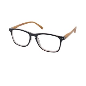 EYELEAD Presbyopia / Reading Glasses Black with Wooden Arm Bone E211 2.00