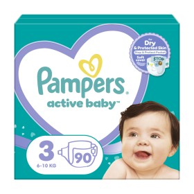 Pampers Active Baby Μέγεθος 3 (6-10kg) Βρεφικές Πάνες 90 Τεμάχια