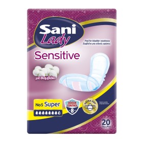 Sani Sensitive Lady Discreet Super No.5 Σερβιέτες Ακράτειας με Βαμβάκι 20 Τεμάχια Sani Sensitive Lady Discreet Super No.5 Σερβιέτες Ακράτειας με Βαμβάκι 20 Τεμάχια