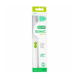 GUM Sonic Daily Soft 4100 Ηλεκτρική Οδοντόβουρτσα Μπαταρίας Λευκό/Πράσινο 1 Τεμάχιο