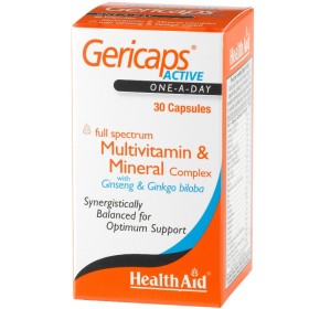 HEALTH AID Gericaps Active Multi & Ginseg & GIingko Multivitamin for Strengthening the Immune System 30 Capsules