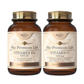 Sky Premium Life Promo Vitamin D3 2500iu 60 Δισκία & Vitamin C 1000mg 60 Δισκία Sky Premium Life Promo Vitamin D3 2500iu 60 Δισκία & Vitamin C 1000mg 60 Δισκία