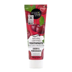 Organic Shop Natural Certified Οδοντόκρεμα για Προστασία της Στοματικής Κοιλότητας με Κεράσι & Ρόδι 100gr