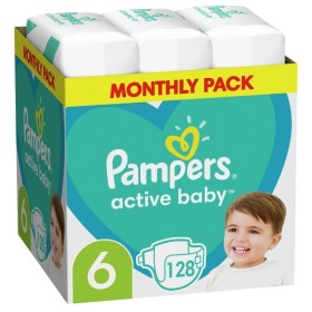 PAMPERS Active Baby Βρεφικές Πάνες No 6 (13-18 kg) Monthly Pack 128 Πάνες