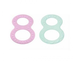 NUK Teething Ring 0M+ Pink - Blue Green 2pcs [10.256.455]