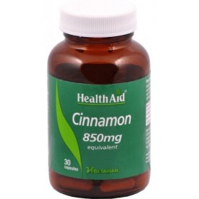 HEALTH AID Cinnamon 850mg Συμπλήρωμα με Κανέλα για Διατήρηση της Φυσιολογικής Γλυκόζης στο Αίμα 30 Κάψουλες