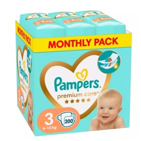 PAMPERS Monthly Pack Premium Care Πάνες No.3 για 6-10kg 200 Τεμάχια