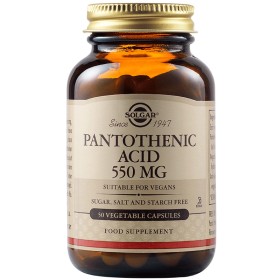 SOLGAR Pantothenic Acid 550mg 50 Φυτικές Κάψουλες