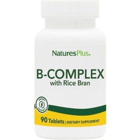 NATURES PLUS B-Complex W/ Rice Bran Φόρμουλα Συμπλέγματος Βιταμινών Β 90 Ταμπλέτες