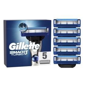 GILLETTE Mach3 Turbo Replacement Shaver Heads 5 Pieces