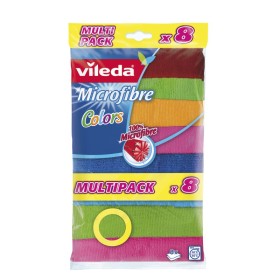 VILEDA Microfibre Colors Πανάκια Καθαρισμού με Μικροΐνες Πολύχρωμα 30x30cm 8 Τεμάχια