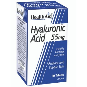 HEALTH AID Hyaluronic Acid 55mg Συμπλήρωμα με Υαλουρονικό για την Ενυδάτωση & την Ελαστικότητα της Επιδερμίδας 30 Ταμπλέτες