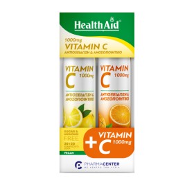 Health Aid Promo Vitamin C 1000mg με Γεύση Λεμόνι & Vitamin C 1000mg με Γεύση Πορτοκάλι 2x20 Αναβράζουσες Ταμπλέτες Health Aid Promo Vitamin C 1000mg με Γεύση Λεμόνι & Vitamin C 1000mg με Γεύση Πορτοκάλι 2x20 Αναβράζουσες Ταμπλέτες