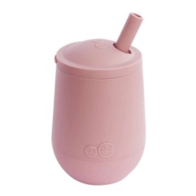 Ezpz Mini Cup Εκπαιδευτικό Ποτήρι με Καλαμάκι Χρώμα Ροζ 118ml