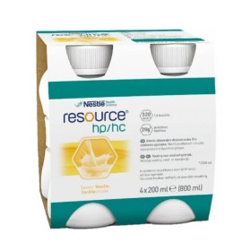 Nestle Resource HP/HC Ειδικό Συμπλήρωμα Διατροφής Χωρίς Γλουτένη & Λακτόζη Γεύση Βανίλια 4x200ml