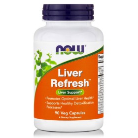 NOW Liver Refresh Συμπλήρωμα για την Προστασία του Ήπατος 90 Φυτικές Κάψουλες