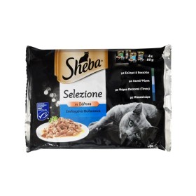 Sheba Selection Επιλεγμένα Θαλασσινά Υγρή Τροφή σε Σάλτσα για Γάτες με Ψάρια 4x85g