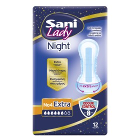 Sani Lady Extra Night Σερβιέτες Ακράτειας  No 4 12 Τεμάχια
